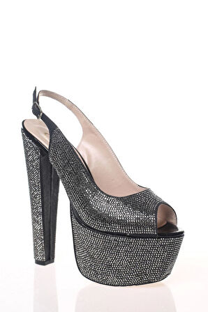 Kadın Moda Şık Gold Full Taş Yüksek Topuk Topuklu Düğün Nişan Gece Abiye Ayakkabısı