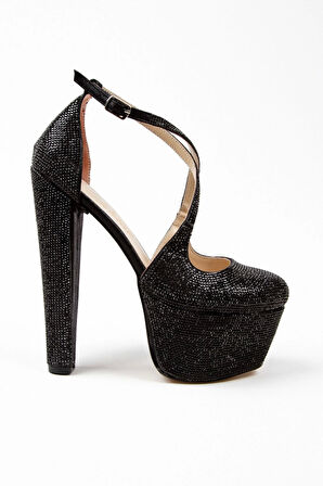 Kadın Moda Şık Gold Janjan Full Taş Düğün Nişan Gece Abiye Ayakkabısı