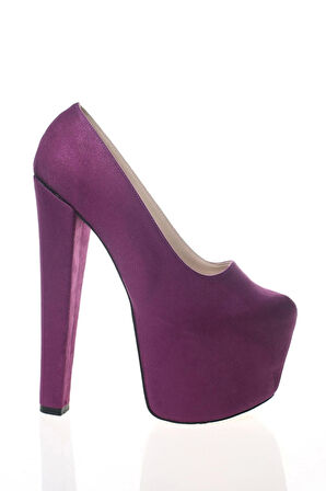 Kadın Moda Şık Fuşya Süet Yüksek Topuk Topuklu Zarif Tasarım Düğün Nişan Gece Abiye Ayakkabısı