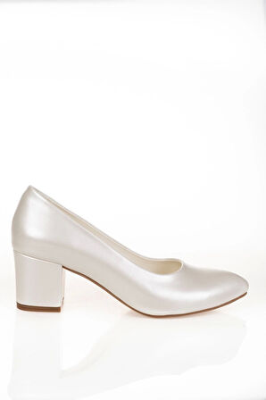 Kadın Moda Şık Sedef Cilt Alçak Topuklu Klasik Ayakkabı Topuklu Düğün Nişan Gece Abiye Ayakkabısı