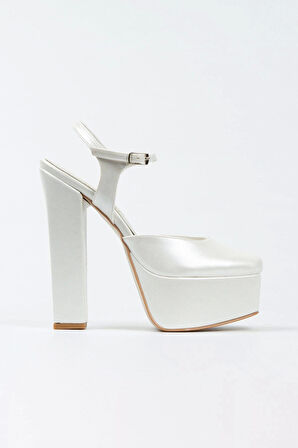 Kadın Moda Şık Sedef Cilt Klasik Köşe Kalıplı Kalın Düğün Nişan Gece Abiye Ayakkabısı