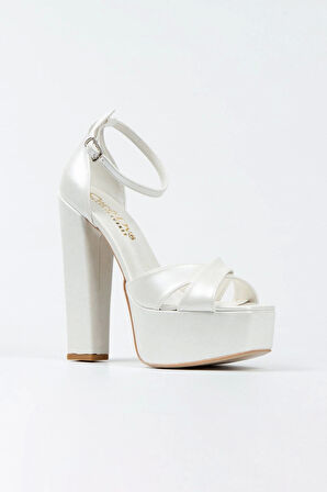 Kadın Moda Şık Sedef Cilt Klasik Köşe Kalıplı Kalın Düğün Nişan Gece Abiye Ayakkabısı