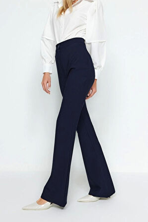 Kadın Yeni Moda İspanyol Paça Regular Boy Dokuma İspanyol Paça Flare Pantolon