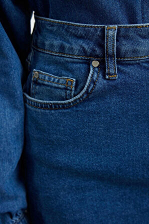 Kadın Moda Stil Mini Astarsız Denim Basic Yüksek Bel Mini Denim Etek