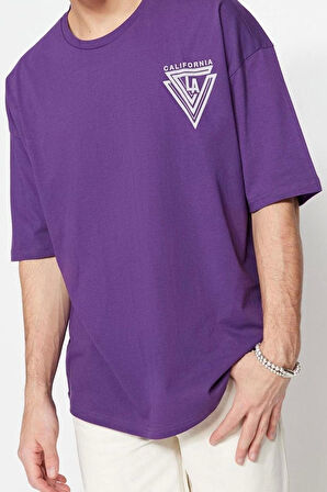 Yeni Sezon Oversize %100 Pamuk Bisiklet Yaka Kısa Kol Slogan Desenli Günlük T-Shirt