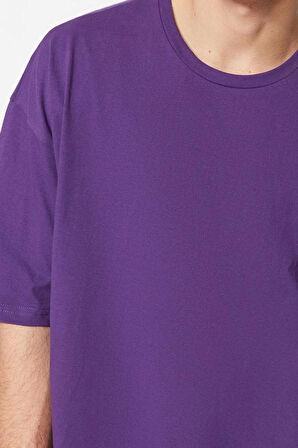 Yeni Sezon Oversize %100 Pamuk Bisiklet Yaka Kısa Kol Slogan Desenli Günlük T-Shirt