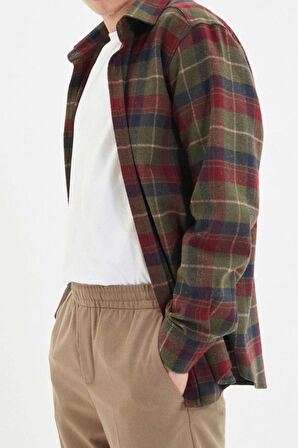 Moda Gömlek Yaka Ekose Uzun Kol Regular Fit Kışlık Kareli Ekose Oduncu Gömlek