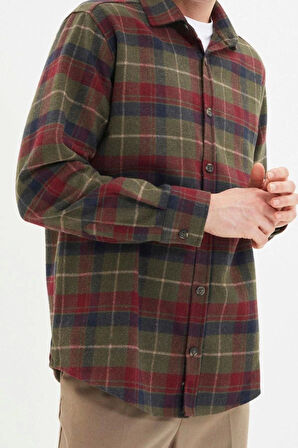 Moda Gömlek Yaka Ekose Uzun Kol Regular Fit Kışlık Kareli Ekose Oduncu Gömlek