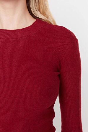 Yeni Slim Casual Günlük Rejenere Kaşkorse Örme Dik Yaka Uzun Kol Bodycone Mini Boy Elbise