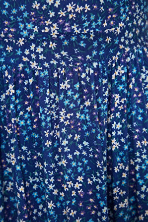 Yeni Regular Casual Günlük Shally Dokuma Kare Yaka Kolsuz Kol A-Line Midi Boy Elbise