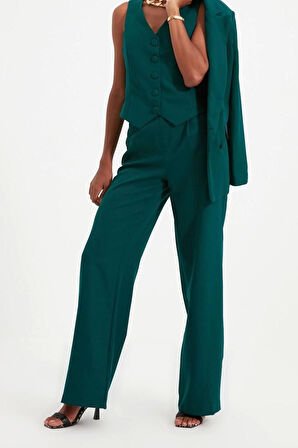 Kadın Yeni Moda Geniş Paça Uzun Boy Dokuma Geniş Paça Wide Leg Pilili Pantolon