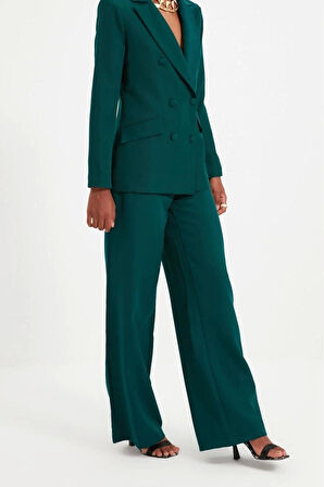 Kadın Yeni Moda Geniş Paça Uzun Boy Dokuma Geniş Paça Wide Leg Pilili Pantolon