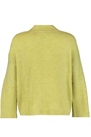 Kadın Moda Şık Regular Dik Yaka Uzun Kol Düz Yumuşak Dokulu Basic Triko Kazak