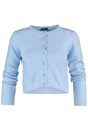 Kadın Moda Şık Crop Bisiklet Yaka Slim Crop Yumuşak Dokulu Bluz-Hırka Triko Takım