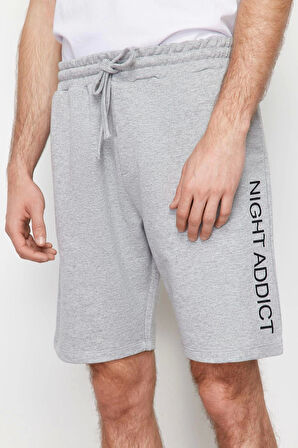 Erkek %100 Pamuk Bisiklet Yaka Kısa Kol Baskılı Yazlık Şortlu Pijama Takımı