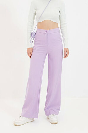 Kadın Yeni Moda Geniş Paça Uzun Boy Dokuma Wide Leg Geniş Paça Pantolon