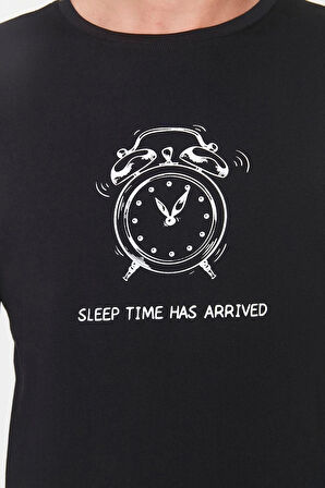 Erkek %100 Pamuk Bisiklet Yaka Uzun Kol Regular Fit Bisiklet Yaka Pijama Takımı