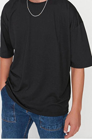 Yeni Sezon Oversize Pamuk Polyester Bisiklet Yaka Kısa Kol Düz Desenli Günlük T-Shirt