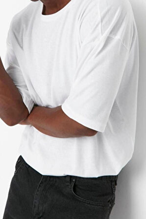 Yeni Sezon Oversize Pamuk Polyester Bisiklet Yaka Kısa Kol Düz Desenli Günlük T-Shirt