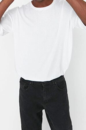 Yeni Sezon Oversize Pamuk Polyester Bisiklet Yaka Kısa Kol Düz Desenli Günlük T-Shirt