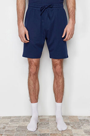 Erkek Pamuk Polyester Bisiklet Yaka Kısa Kol Regular Fit Şortlu Pijama Takımı