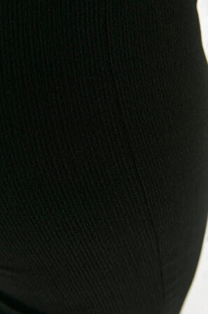 Kadın Yeni Moda Büyük Beden İspanyol Paça Regular Boy Örme Yüksek Bel İspanyol Paça Örme Pantolon