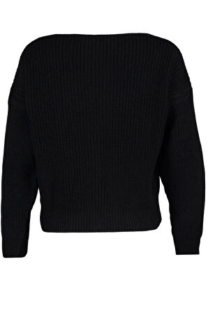 Kadın Moda Şık Regular V Yaka Oversize Geniş Kalıp V Yaka Triko Hırka