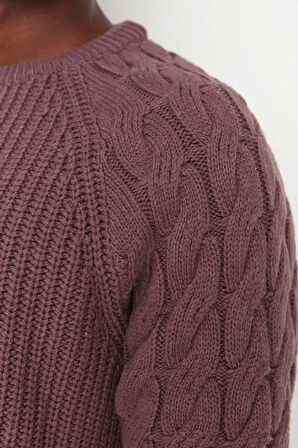 Erkek Moda Şık Regular Bisiklet Yaka Uzun Kol Saç Örgü Unisex Triko Kazak