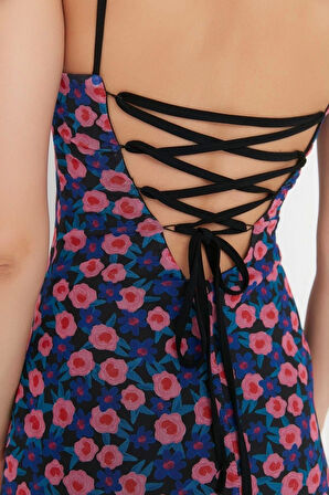 Yeni Slim Şık Abiye Gece Tül Örme Kare Yaka Askılı Kol Bodycone Midi Boy Elbise