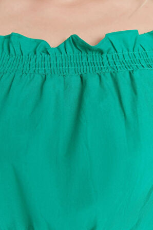 Yeni Rahat Casual Günlük Shally Dokuma Carmen Yaka Kısa Kol A-Line Midi Boy Büyük Beden Elbise