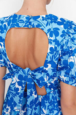 Yeni Regular Casual Günlük Poplin Dokuma Bisiklet Yaka Kısa Kol Skater Mini Boy Elbise