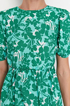 Yeni Regular Casual Günlük Poplin Dokuma Bisiklet Yaka Kısa Kol Skater Mini Boy Elbise