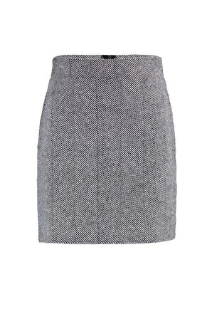 Kadın Moda Stil Mini Astarsız Dokuma A-line Kaşe Kumaş Mini Dokuma Etek