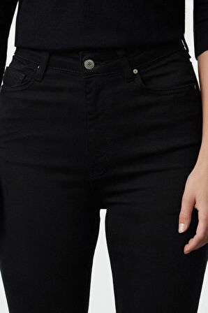 Kadın Moda Şık Kot Pantolon İspanyol Paça Uzun Boy Denim Solmayan Yüksek Bel Jeans