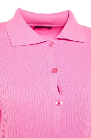 Kadın Moda Şık Geniş Paça Regular Boy Uzun Kollu Yırtmaç Detaylı Hırka-Pantolon Triko Takım