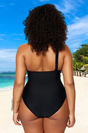 Konforlu Modern Tek Omuz Büyük Beden Mayo Plaj Ve Havuz İçin Rahat Kesim