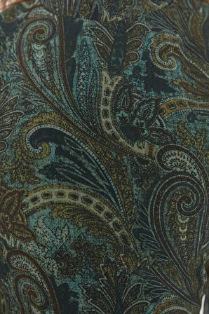 Yeni Regular Gündüz Gece Şifon Dokuma Dik Yaka Uzun Kol A-Line Midi Boy Elbise