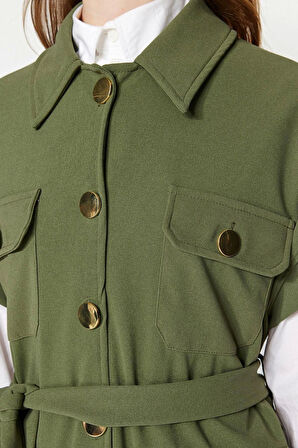 Kadın Moda Şık Boru Paça Uzun Boy Uzun Kollu Altın Düğmeli Yelek-Pantolon Örme Takım