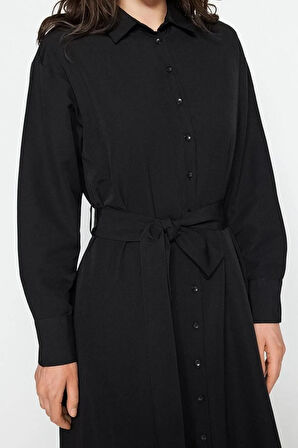 Yeni Regular Casual Günlük Terrycotton Dokuma Bisiklet Yaka Uzun Kol A-Line Maxi Boy Tesettür Elbise