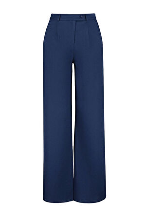 Kadın Yeni Moda Geniş Paça Uzun Boy Dokuma Düz Kesim Pantolon