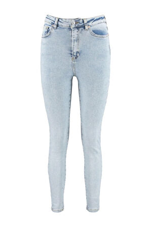 Kadın Moda Şık Kot Pantolon Dar Paça Regular Boy Denim Yüksek Bel Skinny Jeans