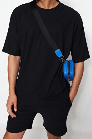 Yeni Sezon Oversize Polyester Bisiklet Yaka Kısa Kol Dokulu Desenli Günlük T-Shirt