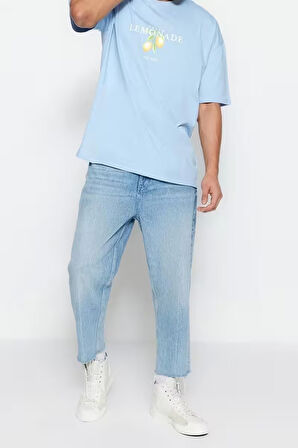 Yeni Sezon Oversize %100 Pamuk Bisiklet Yaka Kısa Kol Manzara Desenli Günlük T-Shirt