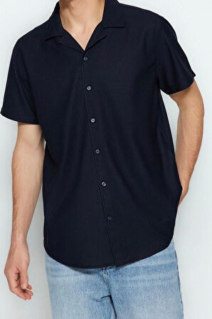 Moda Apaş Yaka Düz Kısa Kol Regular Fit Apaş Yaka Yazlık Gömlek