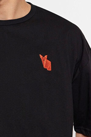 Yeni Sezon Oversize %100 Pamuk Bisiklet Yaka Kısa Kol Animal Desenli Günlük T-Shirt