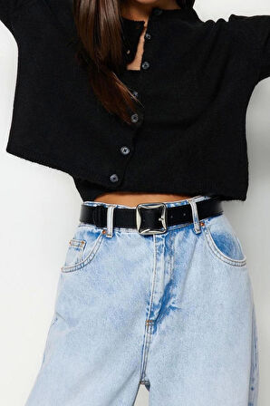 Kadın Moda Şık Crop Bisiklet Yaka Slim Crop Yumuşak Dokulu Bluz-Hırka Triko Takım