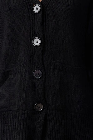 Kadın Moda Şık Regular V Yaka Regular Basic Yumuşak Dokulu Triko Hırka