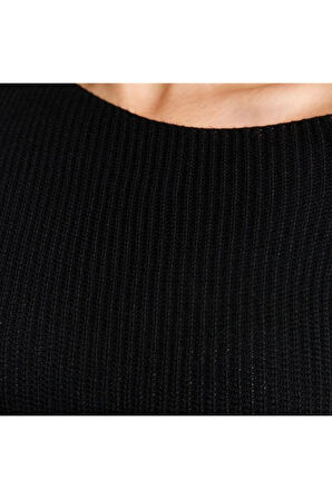 Yeni Fit Casual Günlük Fitilli Triko Asimetrik Yaka Uzun Kol Asimetrik Midi Boy Büyük Beden Elbise