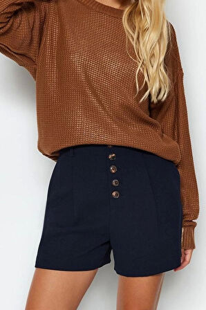 Kadın Moda Şık Bisiklet Yaka Standart Kol Regular Varak Baskılı Triko Kazak