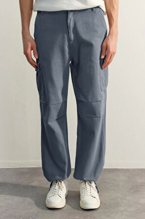 Erkek Yeni Moda Lastikli Paça Regular Boy Dokuma Limited Edition Loose Fit Pantolon